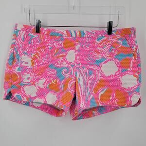 Lilly Pulitzer Shorts Womens 14 Feeling Tanked Adie Textured Side Zip